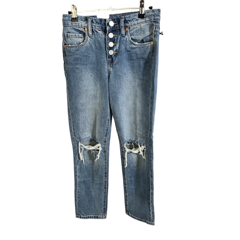 BLANKNYC Madison Crop High-Rise Distressed Straight Jeans | Size 24 | NWT